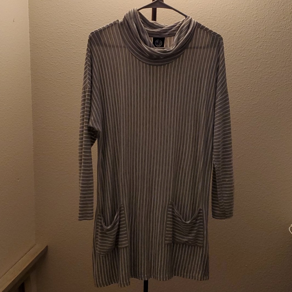 Grey stripes dress